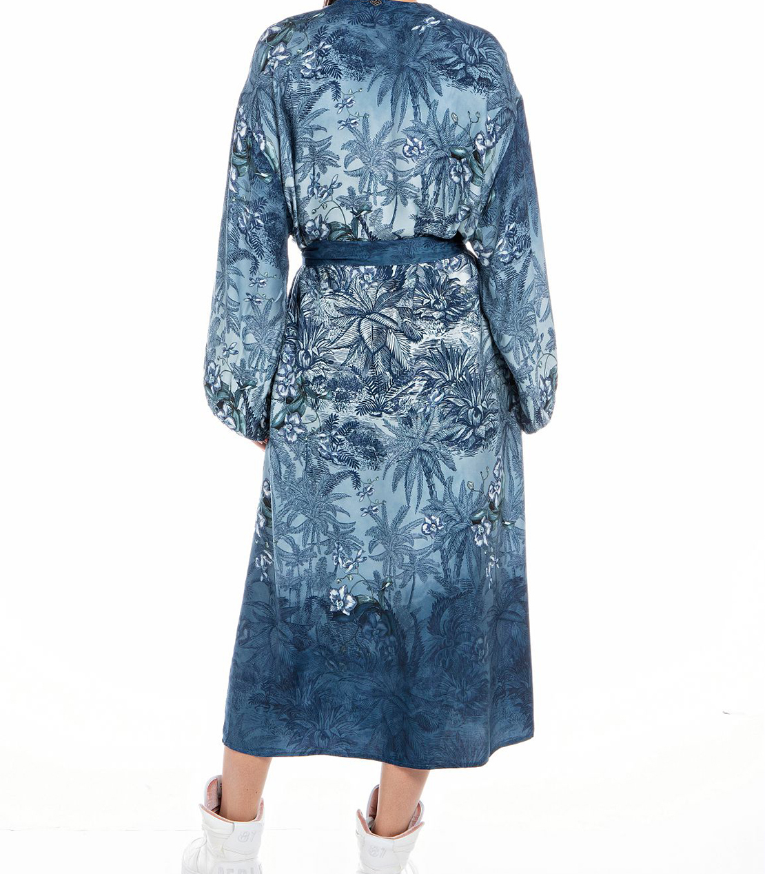 レーヨンサテンきものドレス 詳細画像 ブルー 2